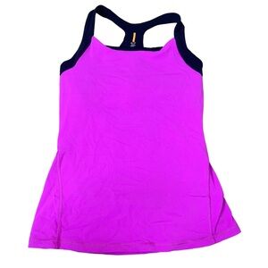 Lucy tank top workout pink/black shelf bra SZ M yoga athleisure wear gym